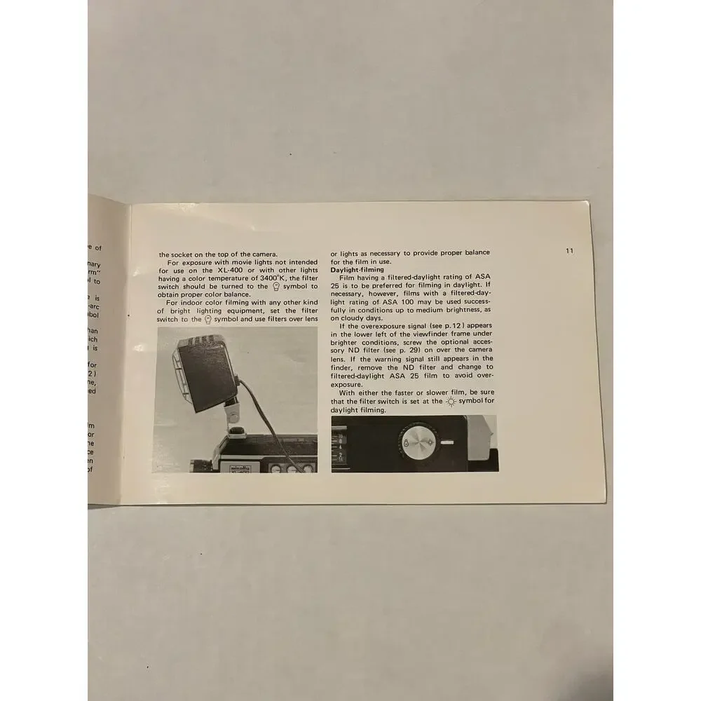 Minolta XL-400 Owner's Manual Super 8 camera film movie 1974